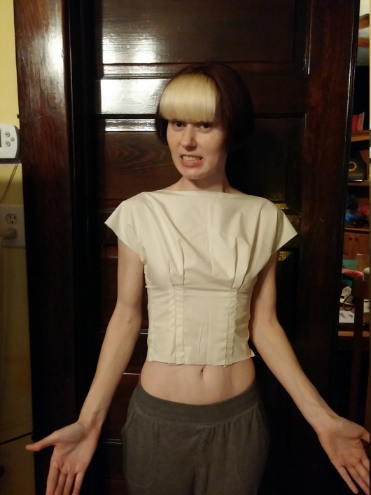 Anna bodice 2.0, front. Still cringing, but a little less. =)