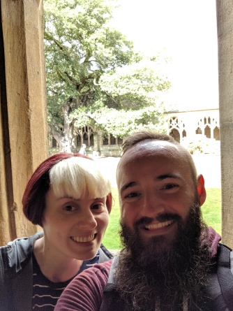 Couple's selfie in the cloisters